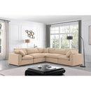 Meridian Comfy Beige Velvet Modular Sectional IMAGE 2