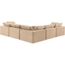 Meridian Comfy Beige Velvet Modular Sectional IMAGE 3