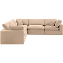 Meridian Comfy Beige Velvet Modular Sectional IMAGE 5