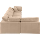 Meridian Comfy Beige Velvet Modular Sectional IMAGE 10