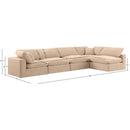 Meridian Comfy Beige Velvet Modular Sectional IMAGE 15