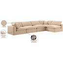 Meridian Comfy Beige Velvet Modular Sectional IMAGE 16