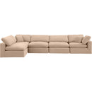 Meridian Comfy Beige Velvet Modular Sectional IMAGE 7