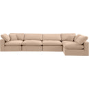 Meridian Comfy Beige Velvet Modular Sectional IMAGE 8