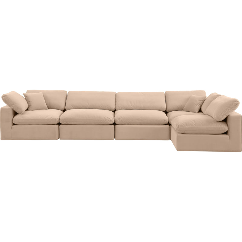 Meridian Comfy Beige Velvet Modular Sectional IMAGE 8