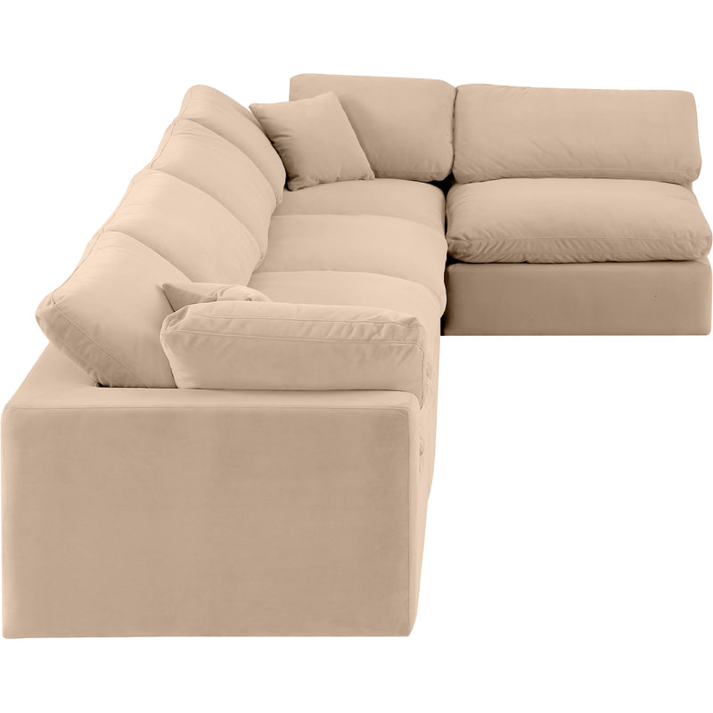 Meridian Comfy Beige Velvet Modular Sectional IMAGE 9