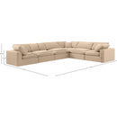 Meridian Comfy Beige Velvet Modular Sectional IMAGE 10