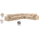Meridian Comfy Beige Velvet Modular Sectional IMAGE 11
