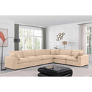 Meridian Comfy Beige Velvet Modular Sectional IMAGE 2