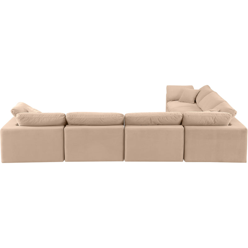 Meridian Comfy Beige Velvet Modular Sectional IMAGE 3
