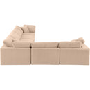 Meridian Comfy Beige Velvet Modular Sectional IMAGE 4