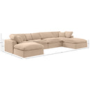 Meridian Comfy Beige Velvet Modular Sectional IMAGE 10