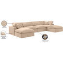 Meridian Comfy Beige Velvet Modular Sectional IMAGE 11