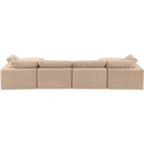 Meridian Comfy Beige Velvet Modular Sectional IMAGE 3