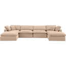 Meridian Comfy Beige Velvet Modular Sectional IMAGE 5