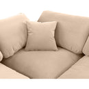 Meridian Comfy Beige Velvet Modular Sectional IMAGE 8