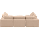 Meridian Comfy Beige Velvet Modular Sectional IMAGE 3