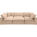 Meridian Comfy Beige Velvet Modular Sectional IMAGE 5