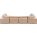 Meridian Comfy Beige Velvet Modular Sectional IMAGE 3