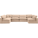 Meridian Comfy Beige Velvet Modular Sectional IMAGE 5