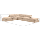 Meridian Comfy Beige Velvet Modular Sectional IMAGE 10