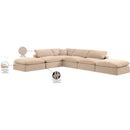 Meridian Comfy Beige Velvet Modular Sectional IMAGE 11