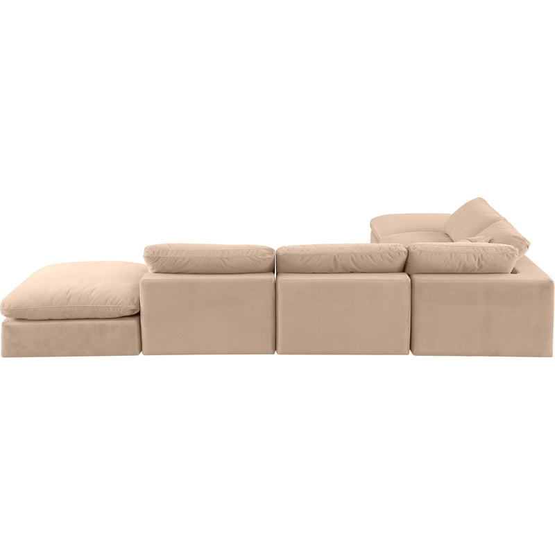 Meridian Comfy Beige Velvet Modular Sectional IMAGE 3