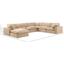 Meridian Comfy Beige Velvet Modular Sectional IMAGE 10
