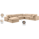 Meridian Comfy Beige Velvet Modular Sectional IMAGE 11