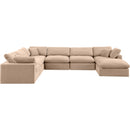 Meridian Comfy Beige Velvet Modular Sectional IMAGE 5
