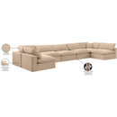 Meridian Comfy Beige Velvet Modular Sectional IMAGE 11