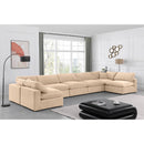 Meridian Comfy Beige Velvet Modular Sectional IMAGE 2
