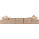 Meridian Comfy Beige Velvet Modular Sectional IMAGE 3