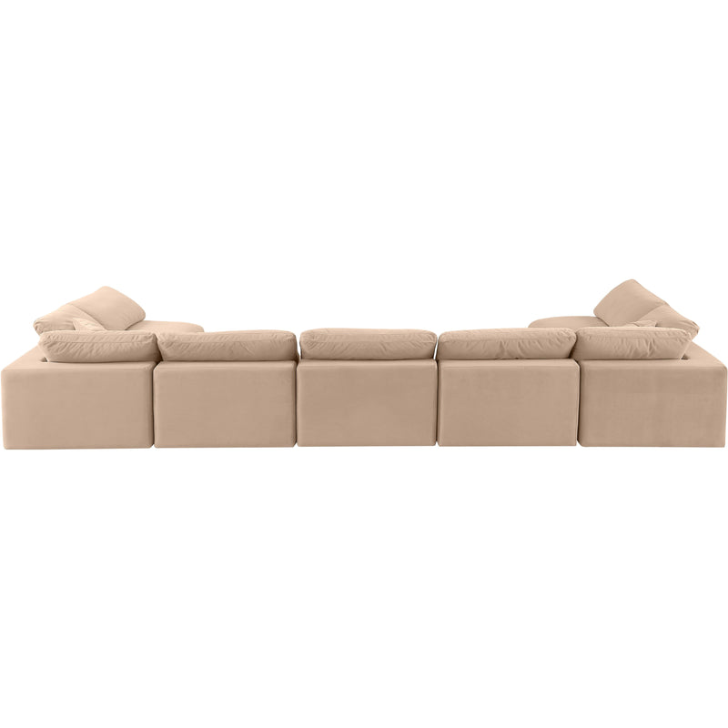 Meridian Comfy Beige Velvet Modular Sectional IMAGE 3