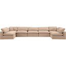 Meridian Comfy Beige Velvet Modular Sectional IMAGE 5