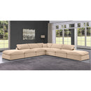 Meridian Comfy Beige Velvet Modular Sectional IMAGE 2