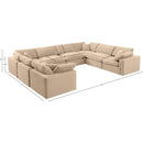 Meridian Comfy Beige Velvet Modular Sectional IMAGE 10