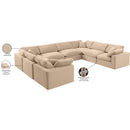 Meridian Comfy Beige Velvet Modular Sectional IMAGE 11