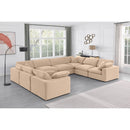 Meridian Comfy Beige Velvet Modular Sectional IMAGE 2