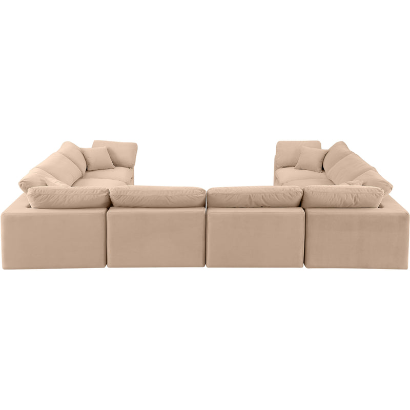 Meridian Comfy Beige Velvet Modular Sectional IMAGE 3