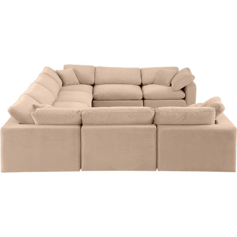 Meridian Comfy Beige Velvet Modular Sectional IMAGE 4