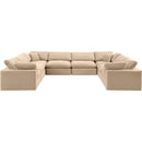 Meridian Comfy Beige Velvet Modular Sectional IMAGE 5