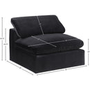 Meridian Comfy Black Velvet Modular Armless Chair IMAGE 10