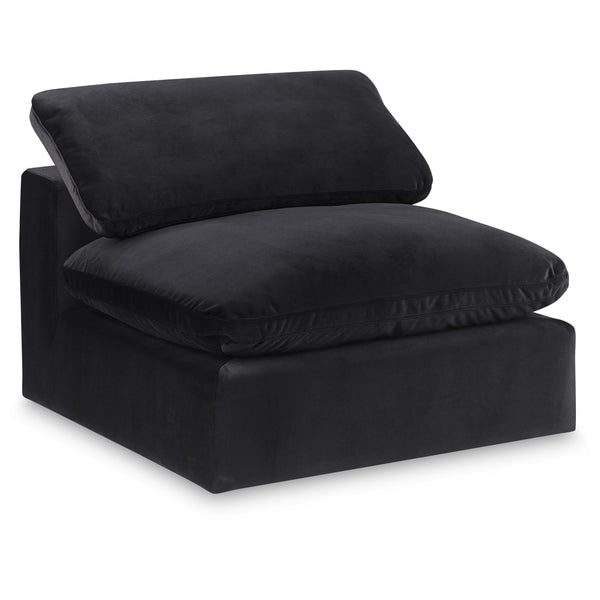 Meridian Comfy Black Velvet Modular Armless Chair IMAGE 1