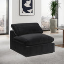 Meridian Comfy Black Velvet Modular Armless Chair IMAGE 2