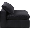 Meridian Comfy Black Velvet Modular Armless Chair IMAGE 3