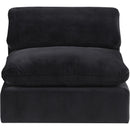 Meridian Comfy Black Velvet Modular Armless Chair IMAGE 4
