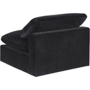 Meridian Comfy Black Velvet Modular Armless Chair IMAGE 5