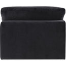 Meridian Comfy Black Velvet Modular Armless Chair IMAGE 6