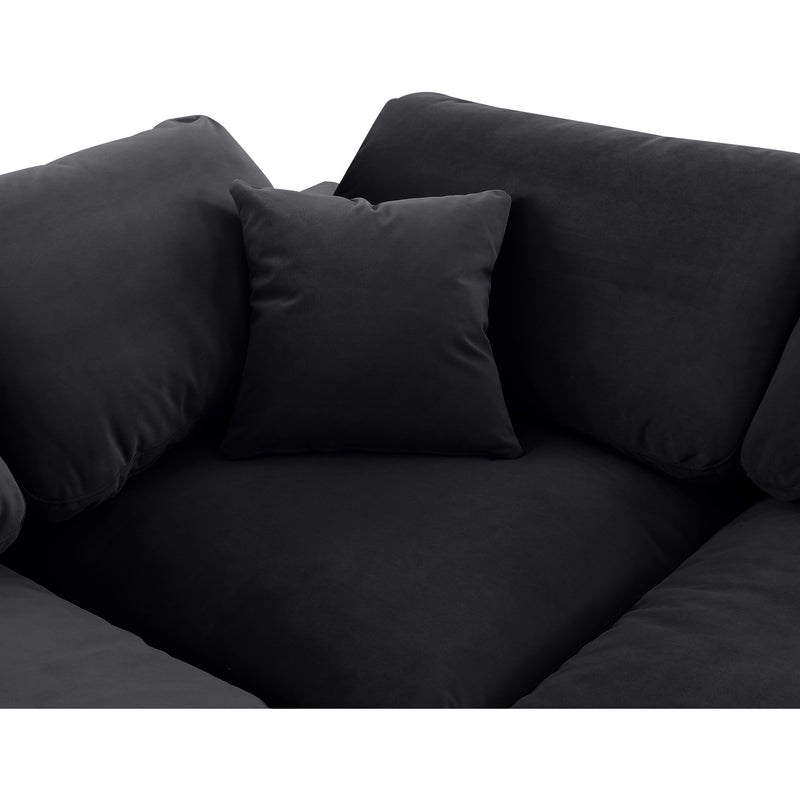Meridian Comfy Black Velvet Modular Corner Chair IMAGE 10